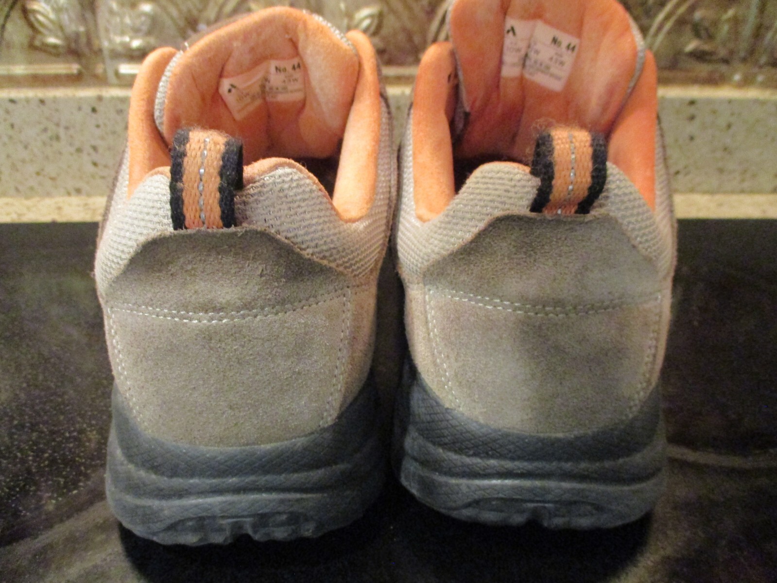 SAOLA Anodyne n. 44 scarpe trail walker diabetico uomo taglia 10 larghe marrone arancione elastiche