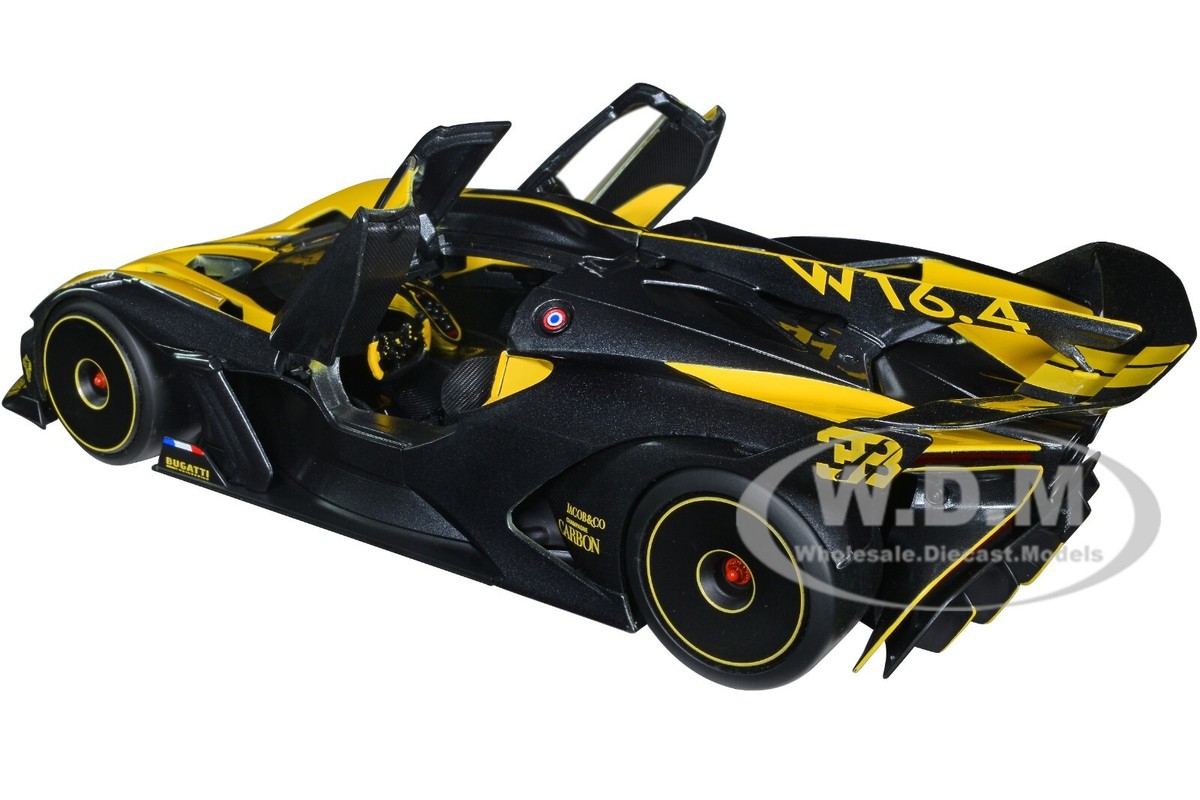 BUGATTI BOLIDE YELLOW & CARBON GRAY 1/18 DIECAST MODEL CAR BY