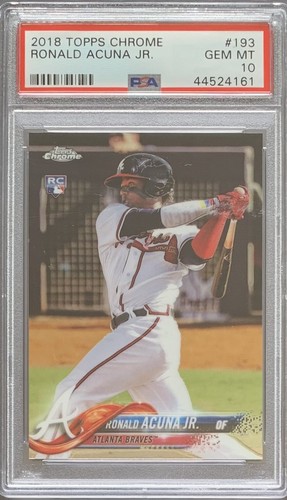 2018 Topps Chrom Ronald Acuna Jr. #193 Rookie RC PSA 10 - Bild 2 von 4