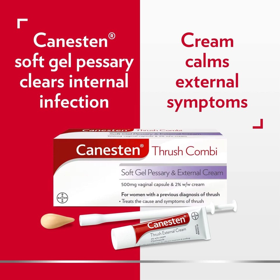Canesten Thrush Combi Soft Gel Pessary & External Cream for Treatment