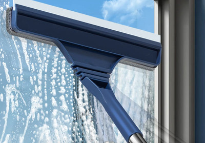 2 in 1 Window Mesh Screen Brush Window Cleaner Magic Broom Wiper Telescopic Long