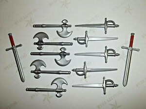 Playmobil weapons lot of axe and short sword. 