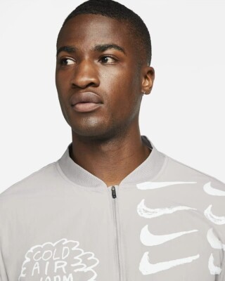 NIKE RUN AIR NATHAN BELL RUNNING TRACK JACKET BROWN WHITE AJ7759