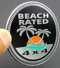 1pc Beach Rated Auto Fender Emblem Sticker 4x4 Badge SUV Truck 2.36" 6cm