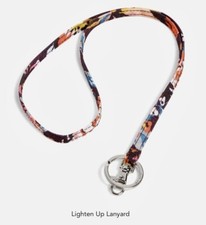 NWT Vera Bradley Lighten-Up Lanyard Key Ring Clip Indiana Blossoms Retails 15
