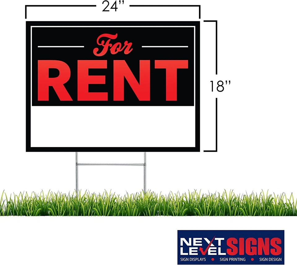 NEXT LEVEL SIGNS For Rent Yard Signs 24" W x 18" H Double Sided Waterproof - Image 3 of 4