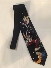 Vintage 1997 Looney Tunes Men's Neck Tie Bugs Bunny Daffy Duck Taz Playing Golf