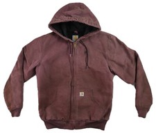 CARHARTT WJ130 Womens S Purple Washed Duck Quilted Lined ACTIVE Jacket Coat Hood