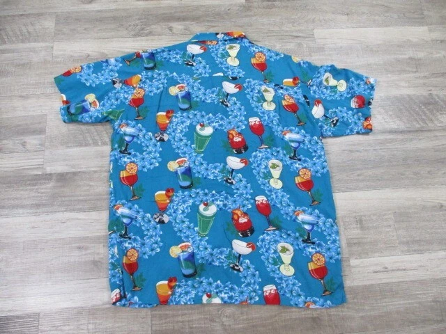 Camisa Hawaiana Cherokee De Colección Hombres Grande Azul Tropical Cóctel Waikiki Aloha Foto 2 de 4