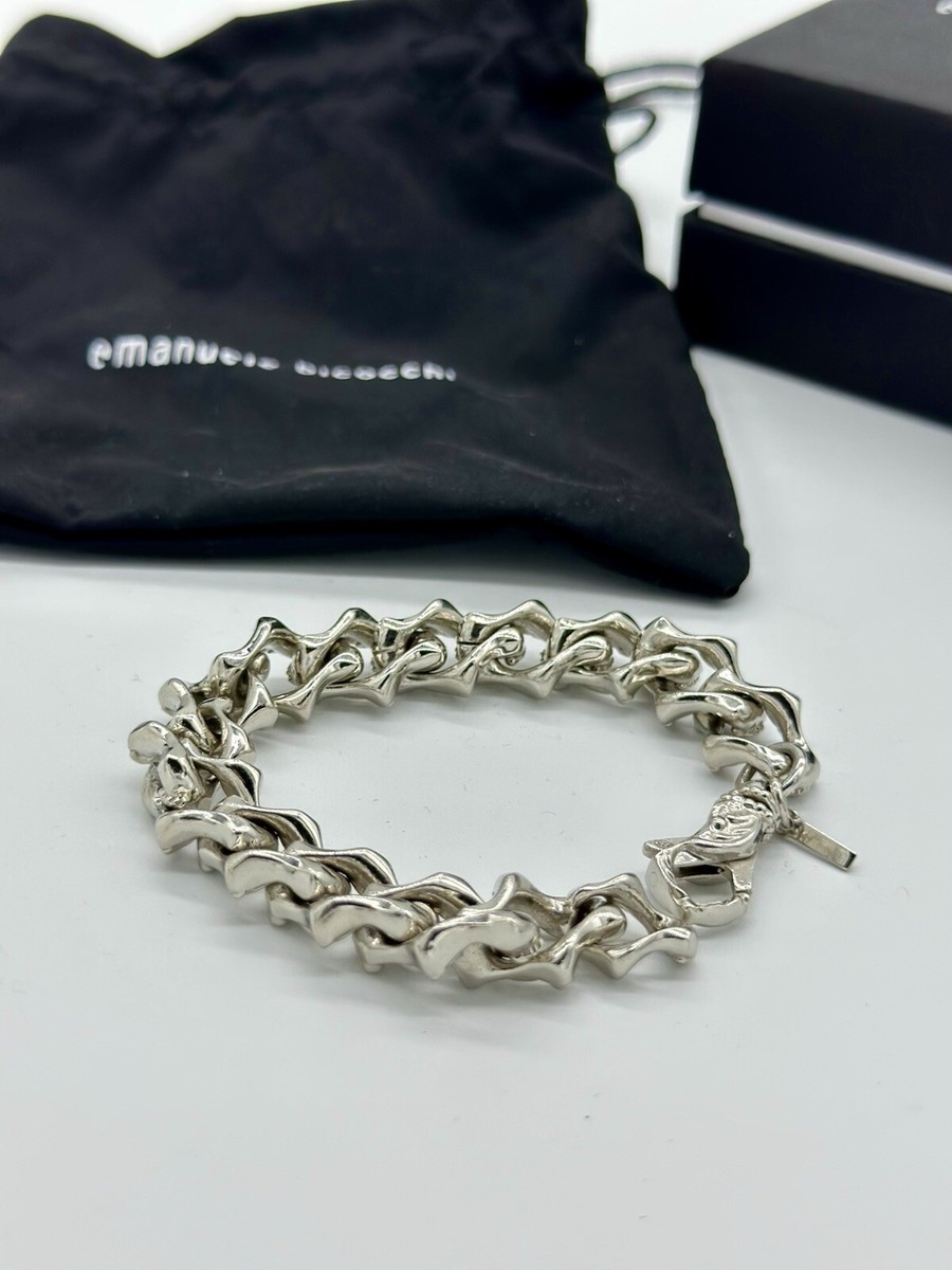 NWT Emanuele Bicocchi 925 Sterling Silver Arabesque Chain Link