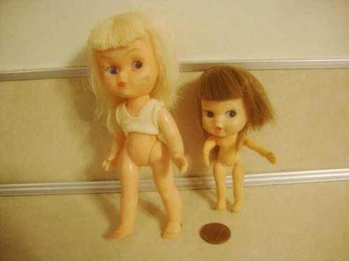Vintage 1960's My Toy Co Dolls Tiny Terry 1/2 Pint plus Blonde Clone Collectible