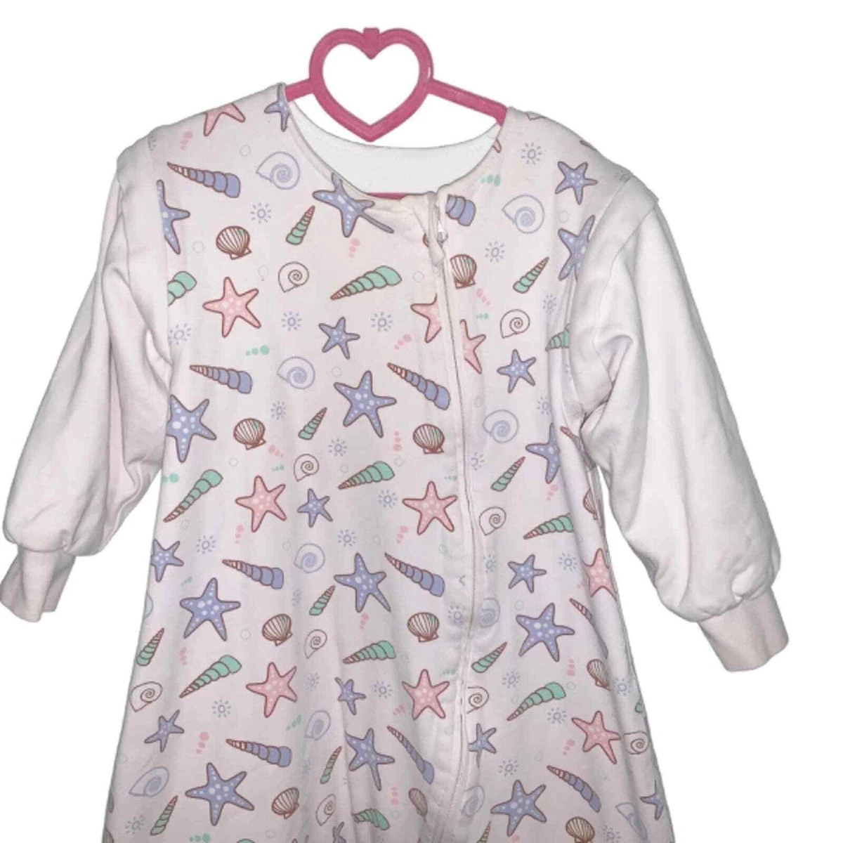 OuYun Seashell Sleep Sack with Cuffed Arms Pink Toddler Size 12 24
