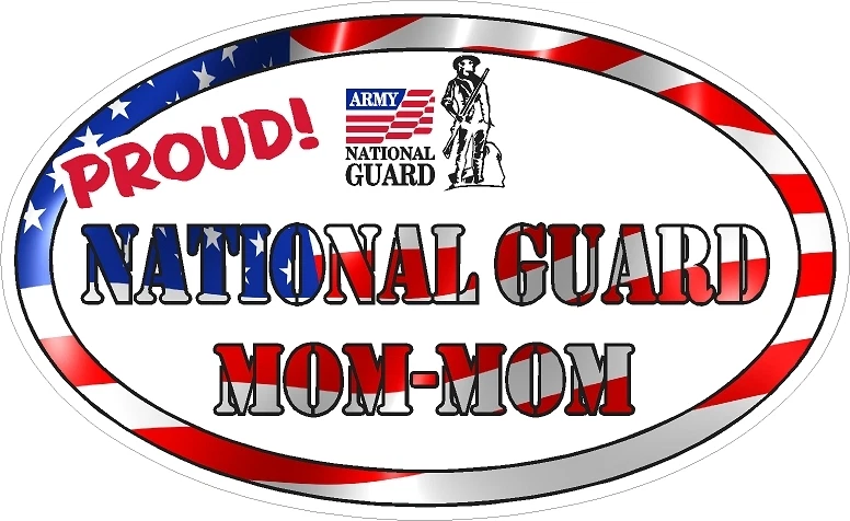 BIGGYGRAPHICS NATIONAL GUARD MOM MOM MILITARY VINYL DECAL PROUD