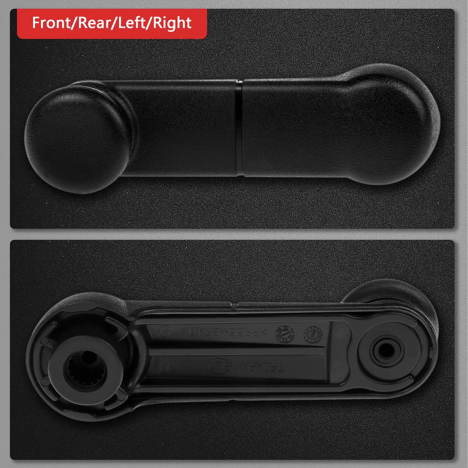 Par de manivelas de ventana de puerta negras para 87-96 Ford F150 F250 interior izquierdo+derecho Foto 2 de 4