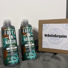 2X 300ml Faith In Nature Organic Shampoo Coconut Hydrating for Dry Hair & Scalp 14.92 per litre