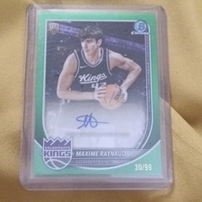 Topps 2025-26 Bowman Chrome Maxime Raynaud Kings Green Auto RC BCA-MR /99