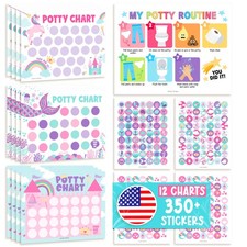 Potty Training Reward Chart for Toddler Girls with Stickers 3 Design Toilet Trai