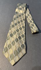 DOCKERS Khaki Green And Blue 100 Silk Geometric Neck Tie