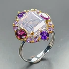 GEM 6 ct+ Natural Lavender Quartz Ring 925 Sterling Silver Size 7.5 /R472546