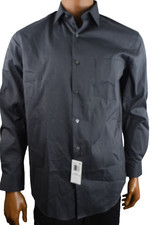 Van Heusen Mens Dress Shirt New M 15-15.5 32/33 Gray Regular Fit Stretch