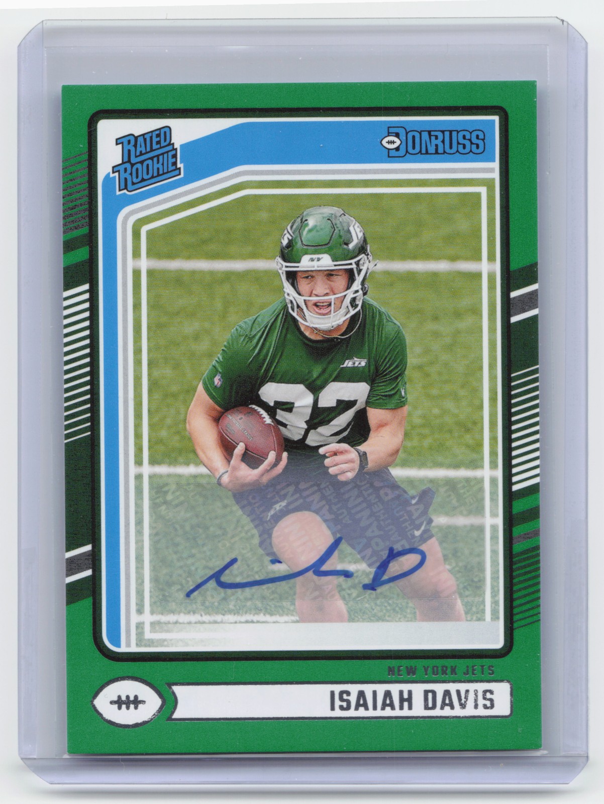 2024 Donruss #386 Isaiah Davis Rated Rookies Autographs Green