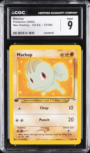 Machop (1st Edition) graded CGC 9 for sale on eBay