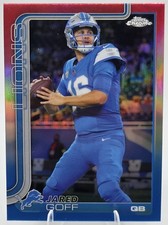 2025 Topps Chrome Jared Goff #102 Red/White/Blue Refractor Lions