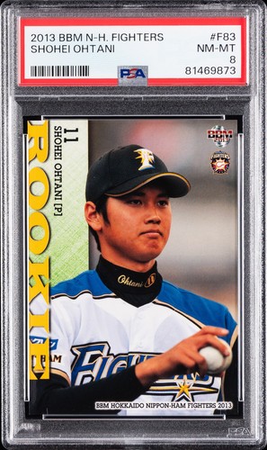 2013 BBM HOKKAIDO NIPPON HAM FIGHTERS #F83 SHOHEI OHTANI PSA 8