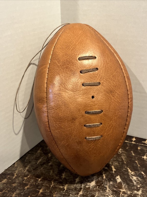 Vintage Rugby Ball / Leather Handsewn Football  Antique Great Display