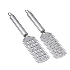 2 Pack Kitchen Graters, Fine and Coarse Stainless Steel Hand Graters