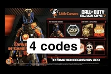 CALL OF DUTY BLACK OPS 7 BO7 LITTLE CAESARS PROMO CODE 4 Codes