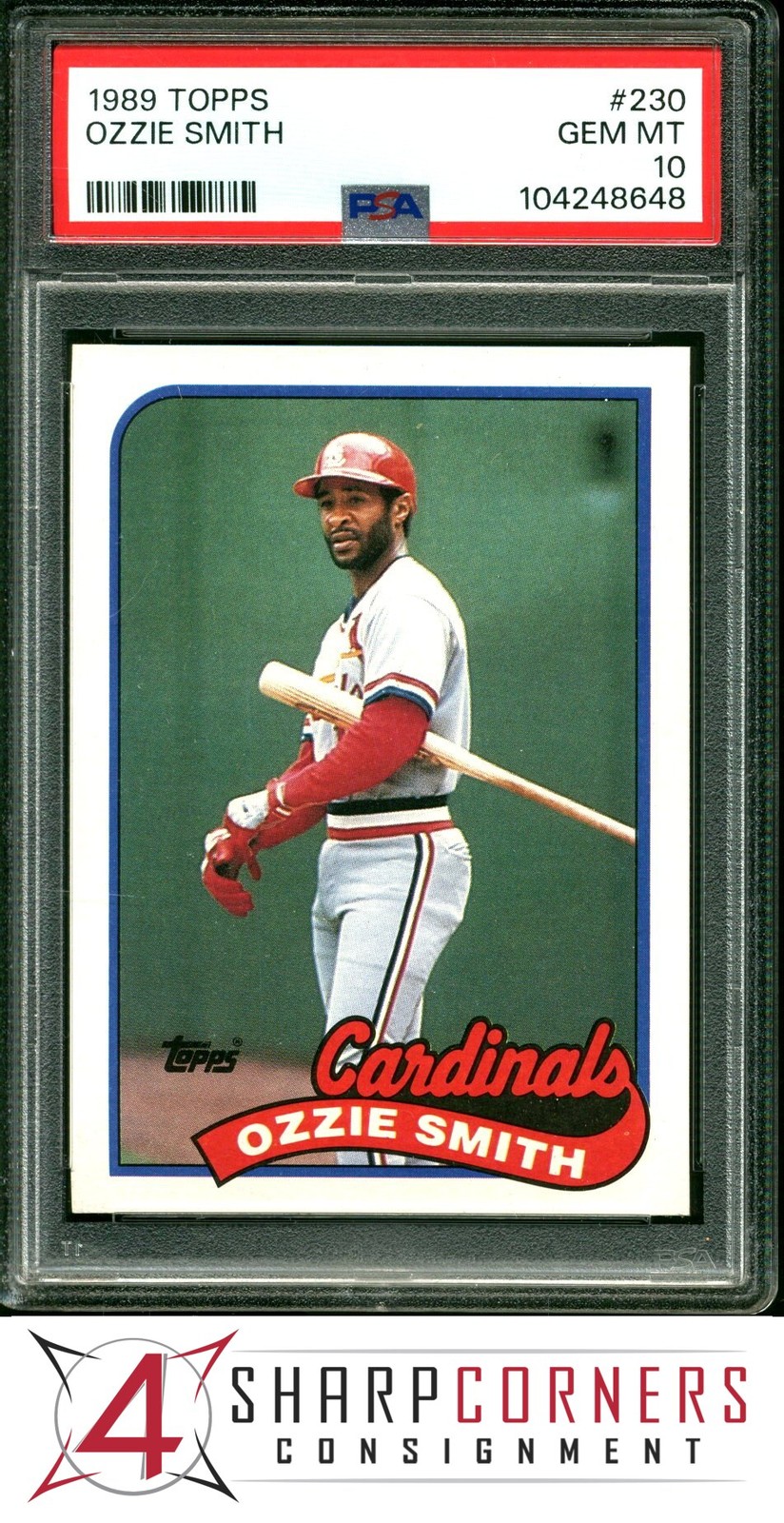 1989 TOPPS #230 OZZIE SMITH CARDINALS HOF PSA 10