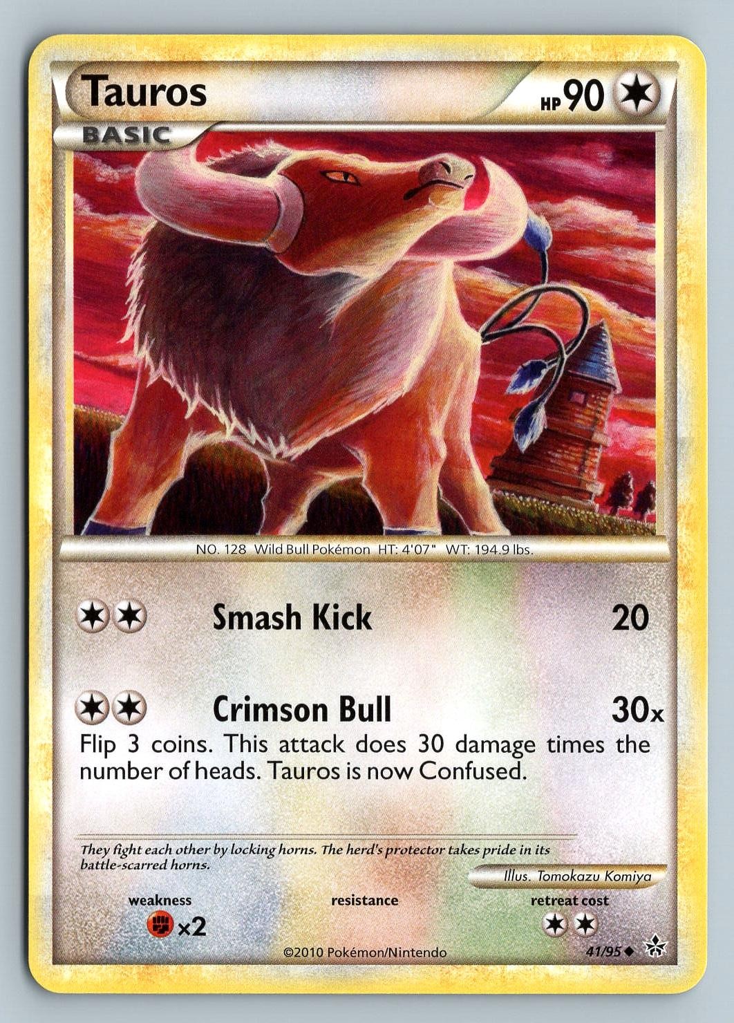 TAUROS 41/95 UNCOMMON HGSS UNLEASHED POKEMON LP