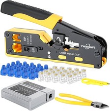 RJ45 Pass-Through Crimping Tool Kit for Cat7, Cat6, Cat5 Tool Set 802  All...