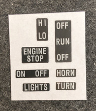 1973–1975 Yamaha RD250 & RD350 – 7-Piece Handlebar Control Decal Set