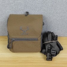 Binocular Harness Chest Pack: Bino Case with Magnetic Lid and Rain Cover Brown