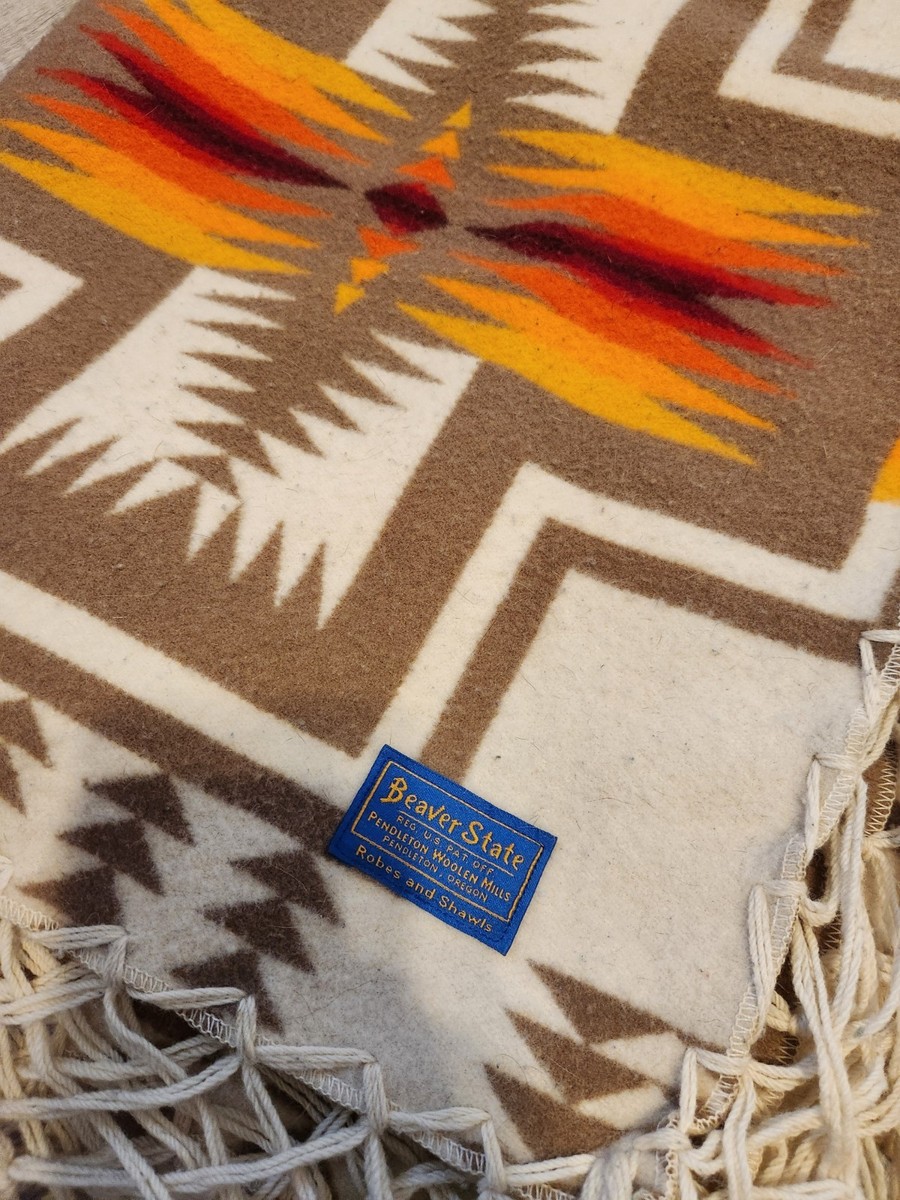 【希少】 Pendleton ブランケット Beaver State VINTAGE PENDLETON BEAVER State CHIEF JOSEPH TRIBAL WOOL Throw