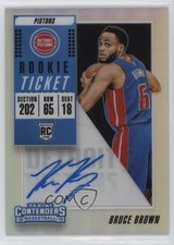2018-19 Panini Contenders Premium Edition Silver Prizm Bruce Brown #145 Auto w5p