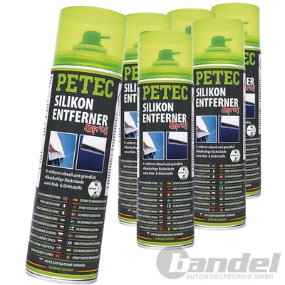 6x 500 ML 70950 PETEC SILIKONENTFERNER SPRAY LACKREINIGER SILIKONREINIGER