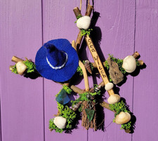Sea Witch Besom - Seashell Pentacle - Witches Pentagram - Miniature Broomstick