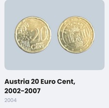Austria 20 Euro Cent Coin 2004 Uncertified European Currency Collector s Item