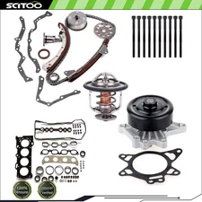 Timing Chain Kit Water Pump Head Gasket Bolts For Toyota Celica w/ Thermostat
