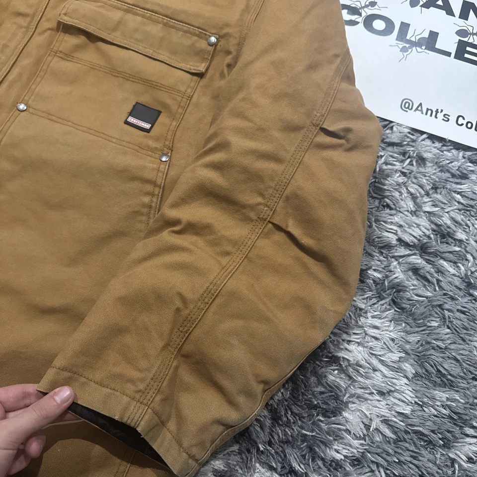 复古 00’S Craftsman 棕色工作服 Chore 夹克 Y2K 男式尺寸 2XL HTF 罕见  — 第 3/4 张图片
