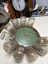 Vintage Rotating Organizing Parts Rack 12 Jar Hardware,  Screw/Nails Storage