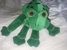 Vintage Plush Creations Inc Green Spotted Frog Glove Hand Puppet 1993 Pretend