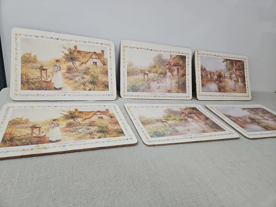 Vintage Set 6 E Walbourn Tischsets Landhaus Kern Blumen Landhaus Romantik Garten