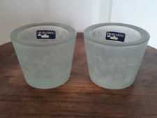 Leonardo Qualitäts Glas Kerzenanzünder blau dick schwer Glas Pflanztöpfe