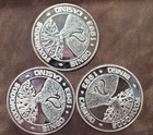 3pc  .999 Silver $7 Seven Dollar Casino Gaming Token Foxwoods Wildlife #003