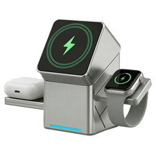 Qi2 3 in 1 Wireless Charging Station for iPhone, Apple Watch & AirPods, 15W
