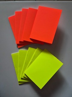 10 Blanko Glückwunschkarten Rohlinge A6 knalliges Neon gelb orange